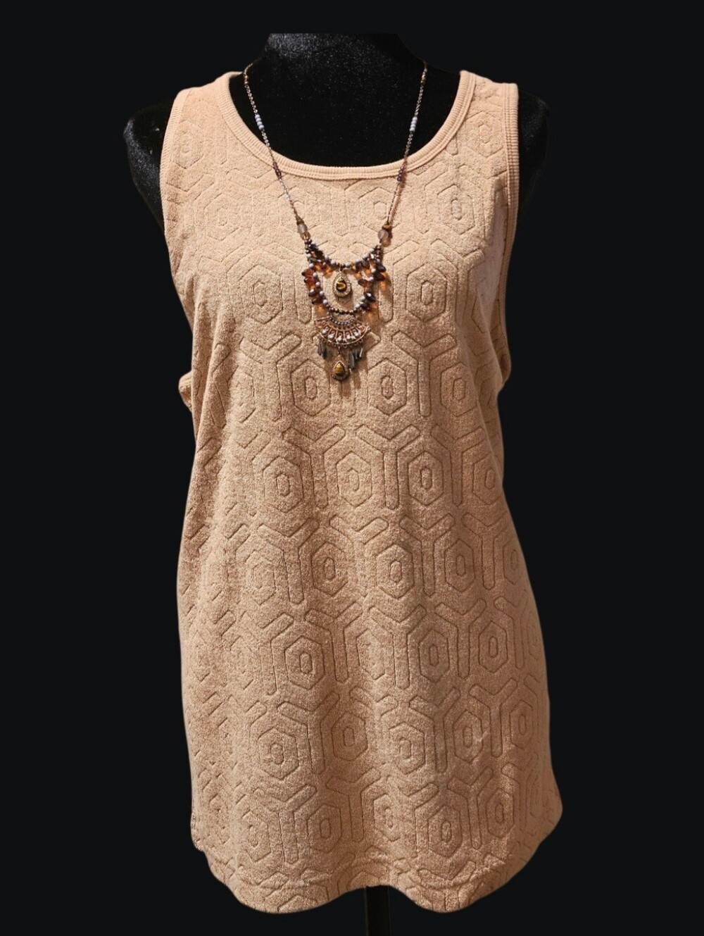 Kenneth Cole Textured Beige Tank Top